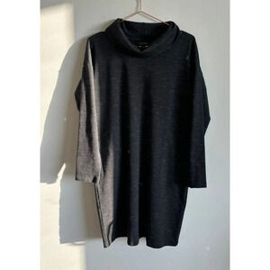 J. Jill Womens Long Sleeve Pullover Turtleneck Sweater Midi Dress Black Sz S